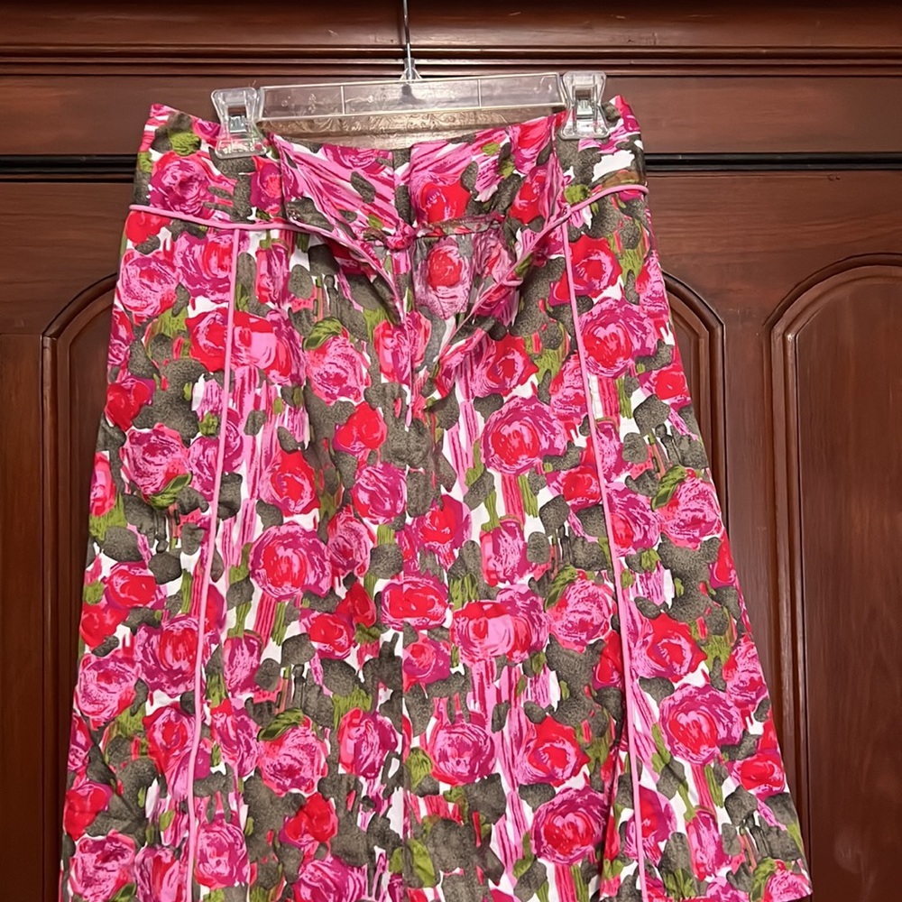 NOTATIONS A Line Side Zipper Multiple Color Roses Size Medium - Picture 5 of 11